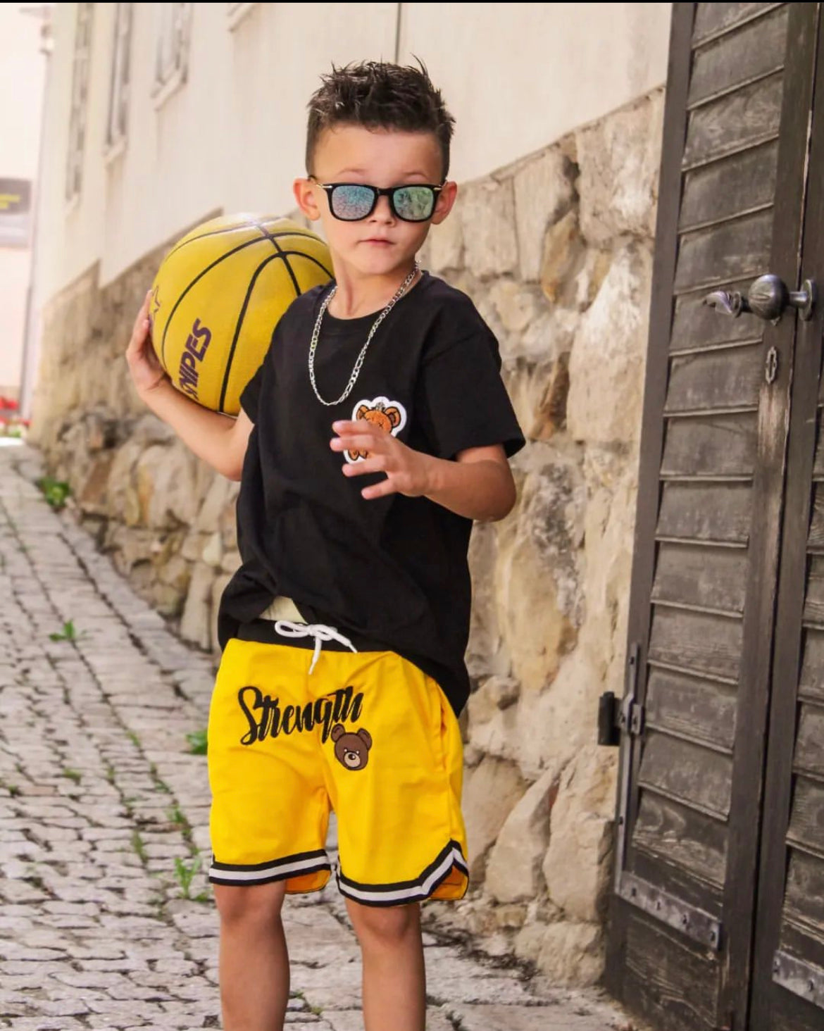 Youth Gold Strength Gym Shorts